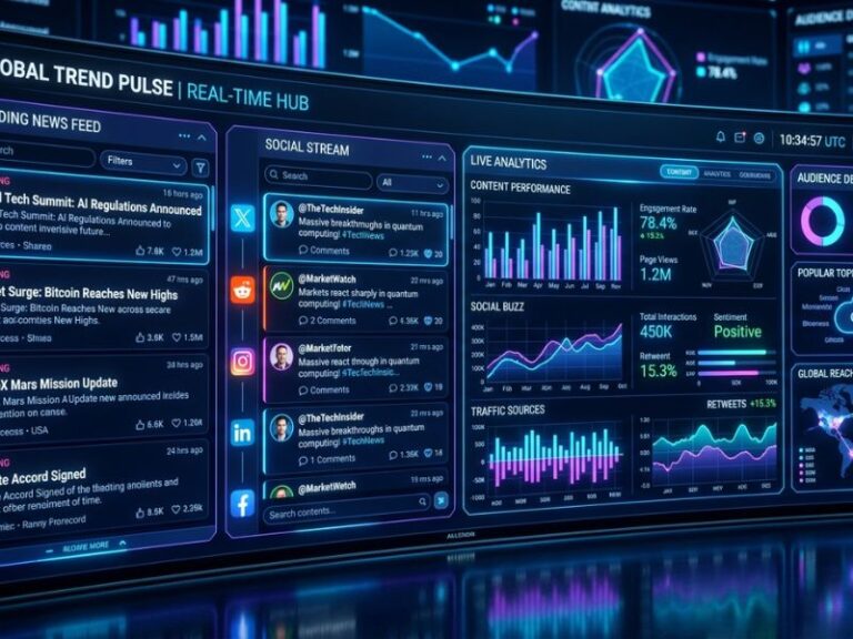 Latest FeedBuzzard com dashboard showing trending news and real-time content updates