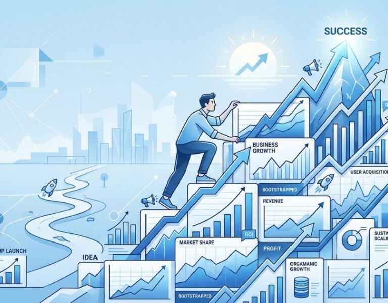 Startup Booted Fundraising Strategy showing founder growing business without VC funding