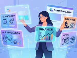 Bumpdots.com review and guide illustration showing digital content discovery platform