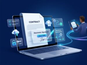 Modern online document management platform with electronic signature and cloud workflow automation