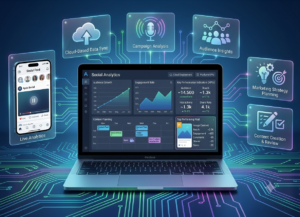 Social Media Marketing Tips for Small Businesses in 2026 featuring Facebook, Instagram, LinkedIn, TikTok, content calendar, analytics dashboard, and digital marketing strategy for USA brands.