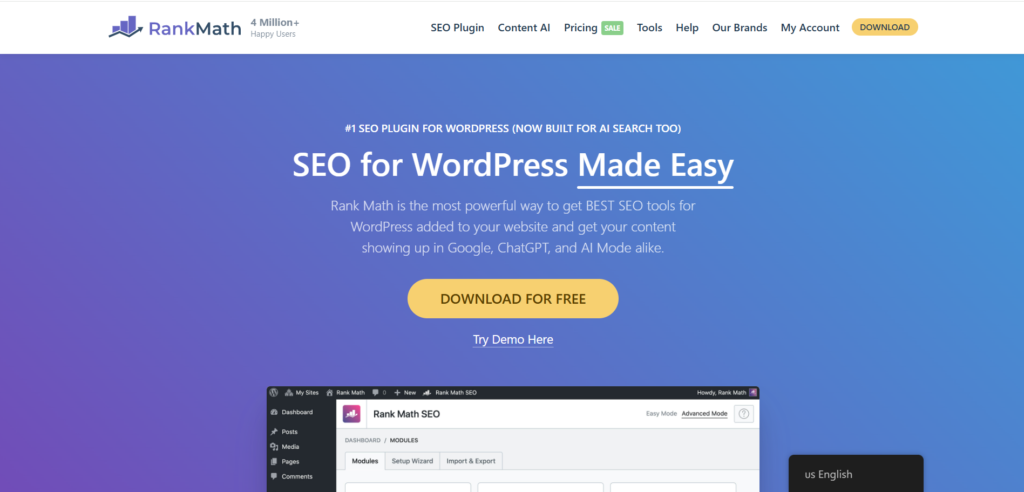 Rank Math SEO plugin for WooCommerce product optimization