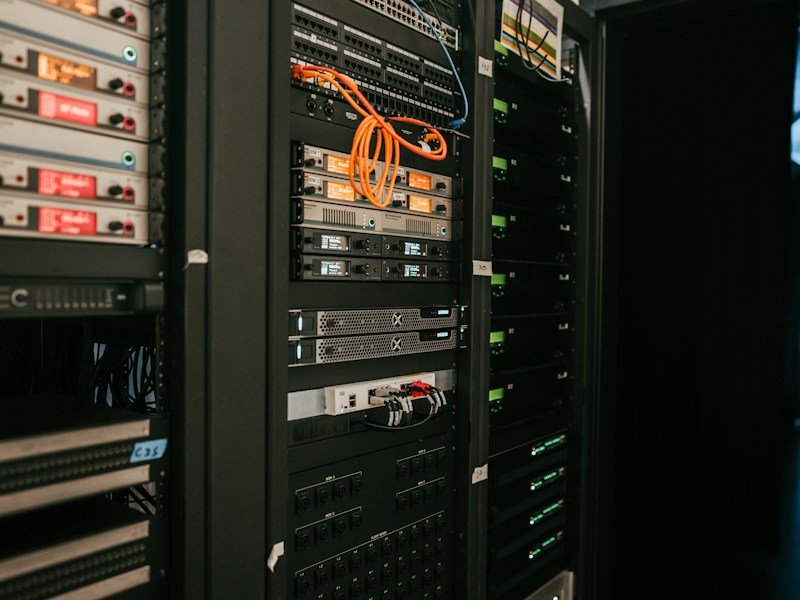 Rows of server racks illustrating cloud infrastructure supporting Amazon Bedrock AI workloads