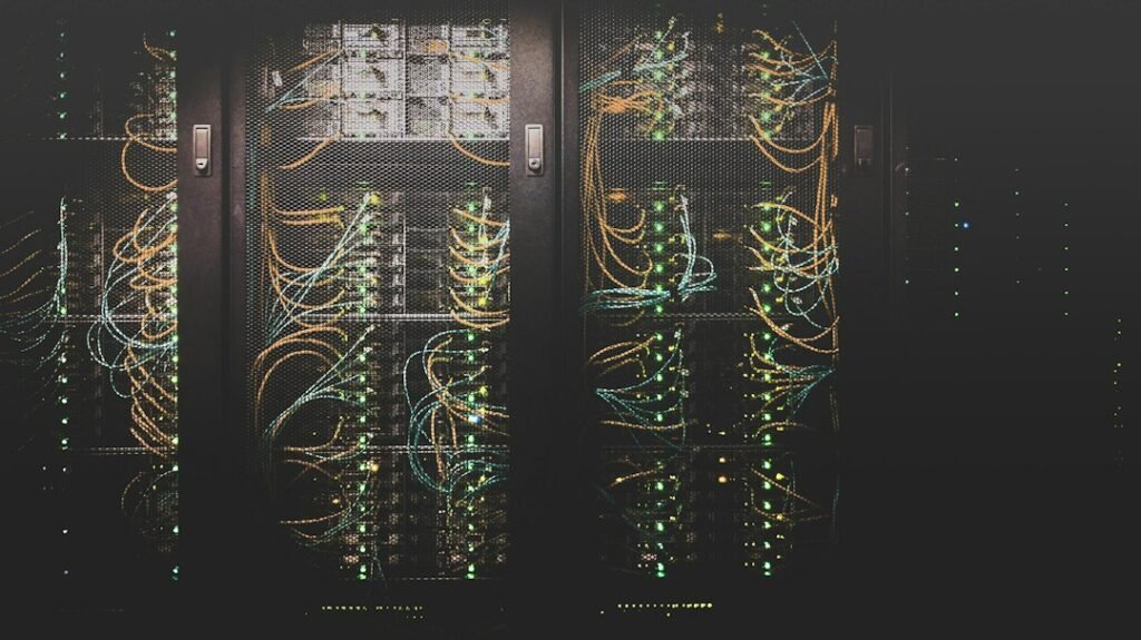 Professional data center network infrastructure illustrating enterprise AI agent identity and security